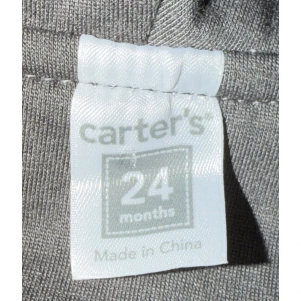 Carter's Gray Spotted Plush Puppy Costume Bodysuit‎ Top Only Baby Size 24 Months